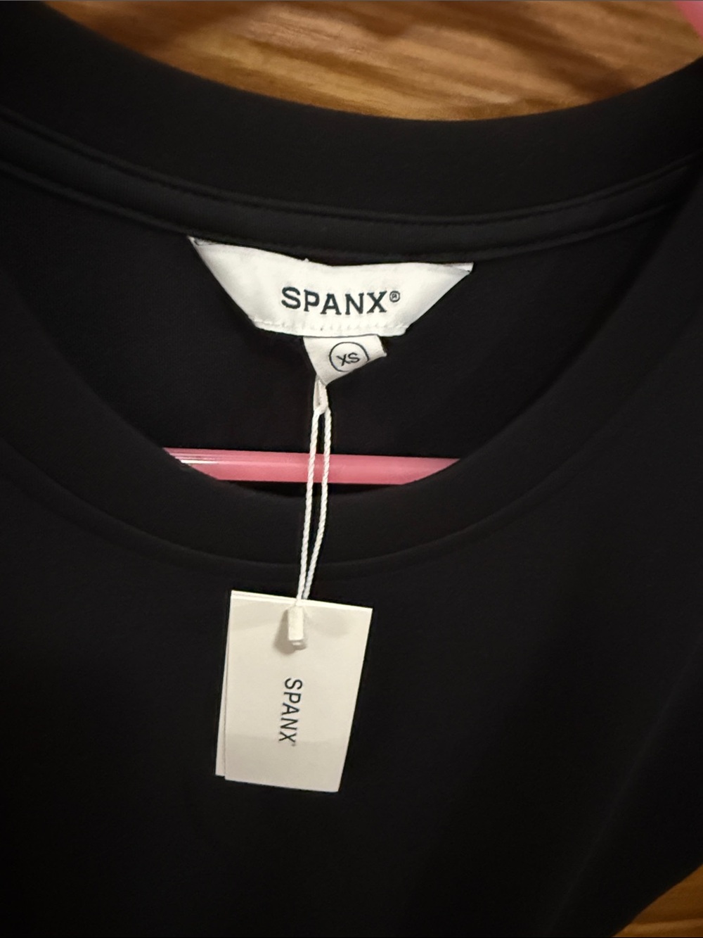 SPANX Black Air Essentials Short-Sleeve Waist-Elastic Tunic - Picture 2 of 5